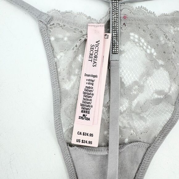 NWT VICTORIA'S SECRET Dream Angels Twinkle Strap Lace V String Panty Size M - Picture 5 of 5